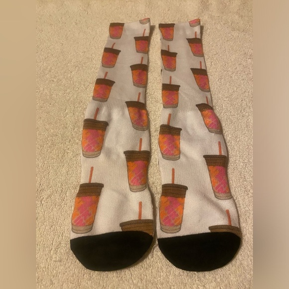 Dunkin Donuts Coffee Crew Socks Adult Large - Picture 1 of 4